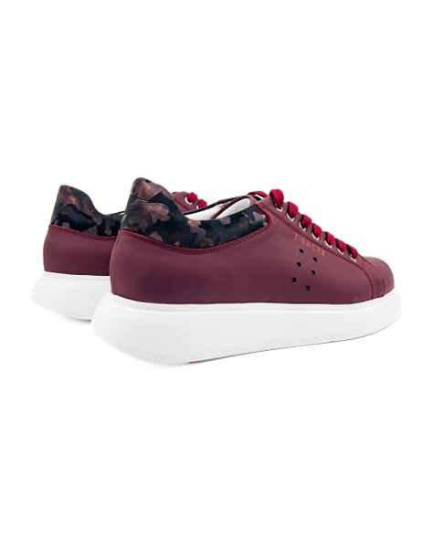 T-Racer Hakiki Deri Bordo Erkek Sneaker - 4