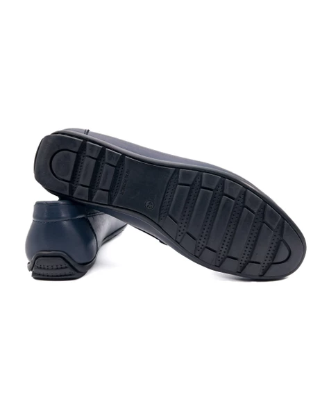 Yalı Lacivert Hakiki Deri Erkek Loafer Ayakkabı - 3