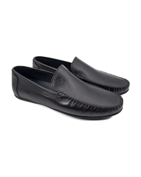 Yalı Siyah Hakiki Deri Erkek Loafer Ayakkabı - 2