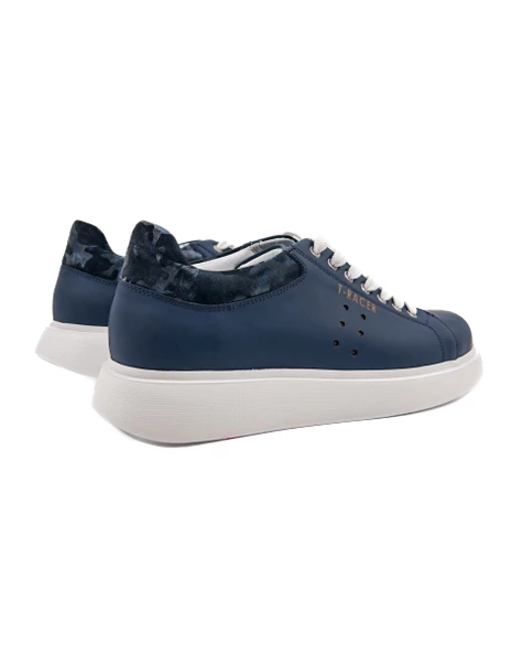 T-Racer Hakiki Deri Lacivert Erkek Sneaker - 4