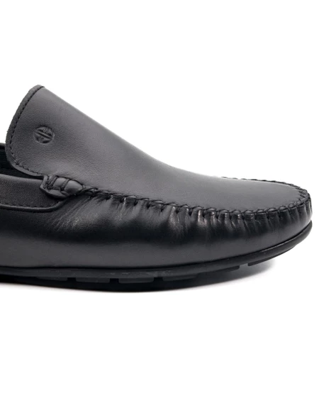 Yalı Siyah Hakiki Deri Erkek Loafer Ayakkabı - 5