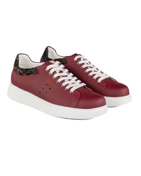 T-Racer Hakiki Deri Bordo Erkek Sneaker - 2