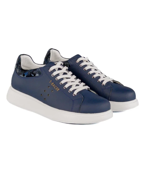 T-Racer Hakiki Deri Lacivert Erkek Sneaker - 2