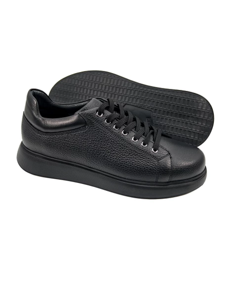 Twin Siyah Hakiki Deri Erkek Spor (Sneaker) Ayakkabı - Resim 3