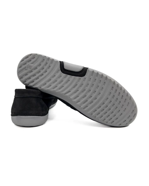 Eşsiz El Yapımı Olympos Siyah Nubuk Hakiki Deri Erkek Loafer Ayakkabı - 3