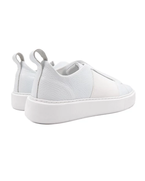 Eşsiz El Yapımı Shadow Beyaz Hakiki Deri Beyaz Taban Erkek Spor (Sneaker) Ayakkabı - Resim 4