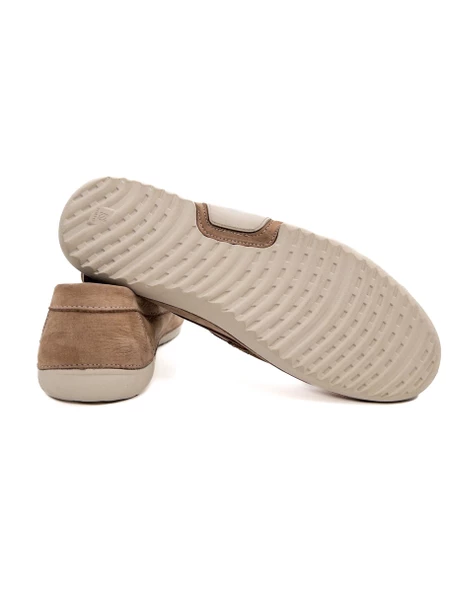 Eşsiz El Yapımı Olympos Toprak Nubuk Hakiki Deri Erkek Loafer Ayakkabı - Resim 3