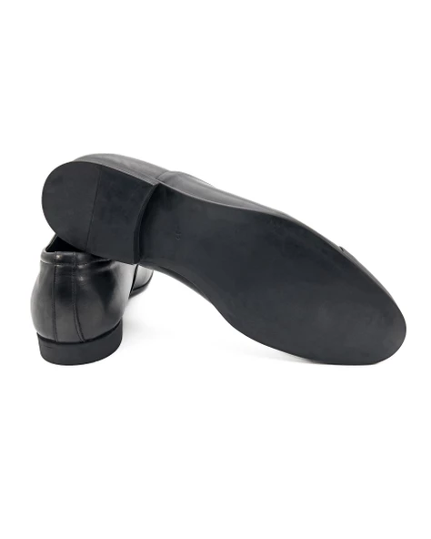 Eşsiz El Yapımı Selanik Siyah Hakiki Deri Erkek Klasik Ayakkabı - Resim 3