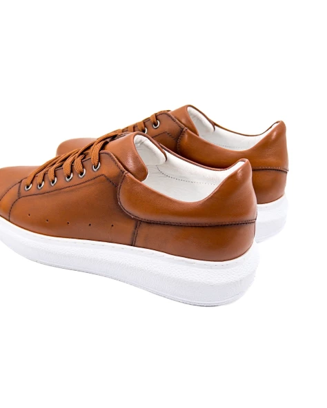 Eşsiz El Yapımı Strada Taba Hakiki Deri Erkek Spor (Sneaker) Ayakkabı - Resim 5