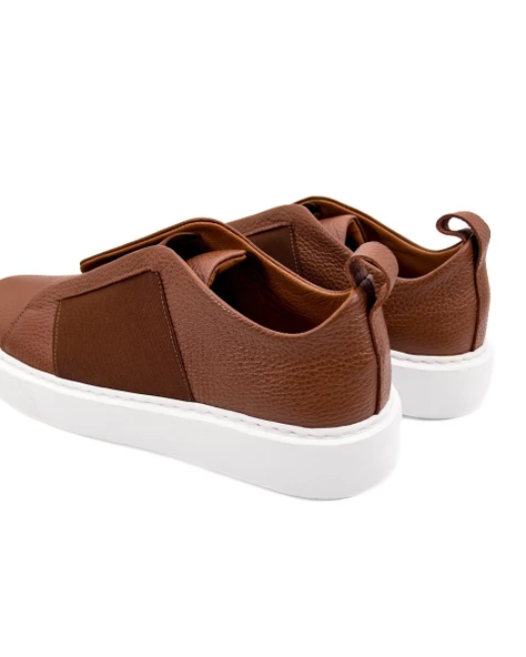 Eşsiz El Yapımı Shadow Taba Hakiki Deri Erkek Spor (Sneaker) Ayakkabı - Resim 5