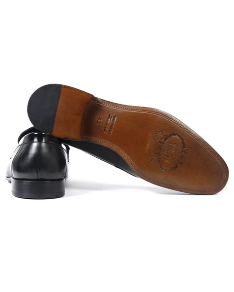 Eşsiz El Yapımı Beyoğlu Siyah Hakiki Deri Klasik Erkek Ayakkabı - 3