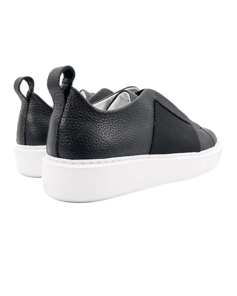 Eşsiz El Yapımı Shadow Siyah Hakiki Deri Erkek Spor (Sneaker) Ayakkabı - 4