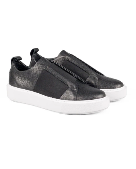 Eşsiz El Yapımı Shadow Siyah Hakiki Deri Erkek Spor (Sneaker) Ayakkabı - 2