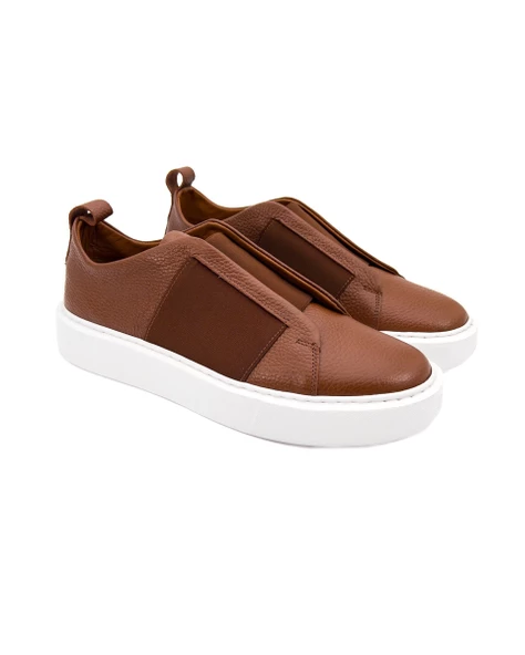 Eşsiz El Yapımı Shadow Taba Hakiki Deri Erkek Spor (Sneaker) Ayakkabı - Resim 2