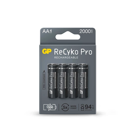 GP AA 2100 mAh Şarjlı Kalem Pil 4'lü Paket ReCyko Pro GP210AAHCBEM-2GB4