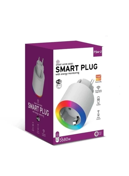 Fulltech Fsm2 Rgb Ledli 3680W Akıllı Wi-Fi Kontrollü Priz - 3