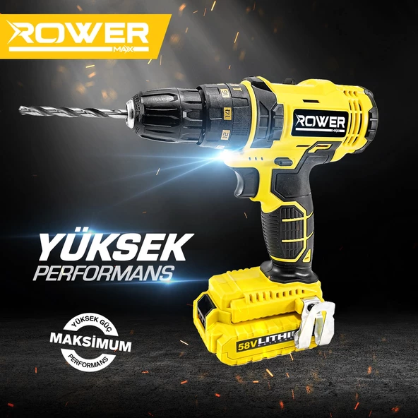 Rowermax RWRX-3069 Çift Li-ion Bataryalı XT-Rail Metal Şanzıman Darbeli Matkap 27 Parçalı Vidalama - 3