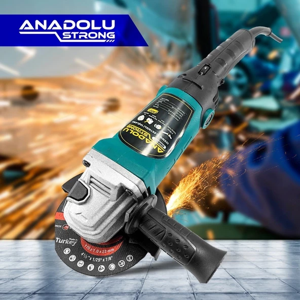 Anadolu Strong DM803 Devir Ayarlı Spral Taşlama Makinası Avuç İçi Taşlama 115 mm 2 Adet Disk Hediye - 7