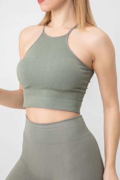 DoReMi Seamless Örme Halter Yaka Büstiyer - 9