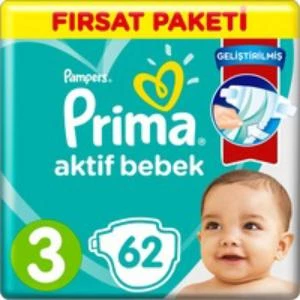 Prima Aktif 3 Numara Midi 62'li Bebek Bezi - 2