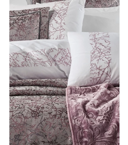 Cotton Box Platinium 11 Parça Çeyiz Seti-Destina Pudra (Yatak Ört+Battaniye+Nevresim Tk) - 2