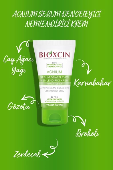 Bioxcin Acnium Sebum Dengeleyici 50 ml Nemlendirici Krem - Resim 4