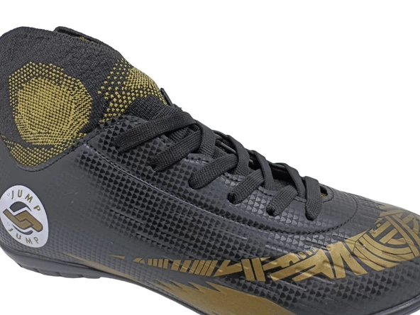 Jump 28366 Erkek Siyah Bağcıklı Çoraplı Halı Saha Ayakkabı - 4