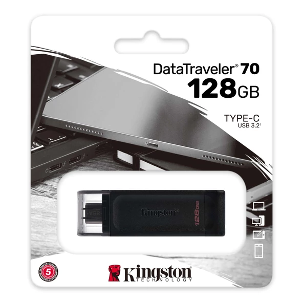 Kingston DT70 128GB USB-C 3.2 Gen 1 Type-C Flash Bellek - 2