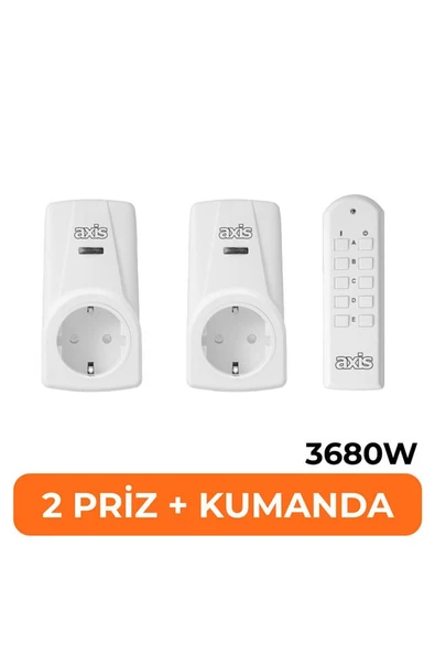 2'li Uzaktan Kumandalı Priz Set 3680 W - 3