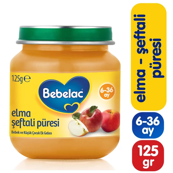 Bebelac Elma Şeftali Püresi Kavanoz Maması 125gr