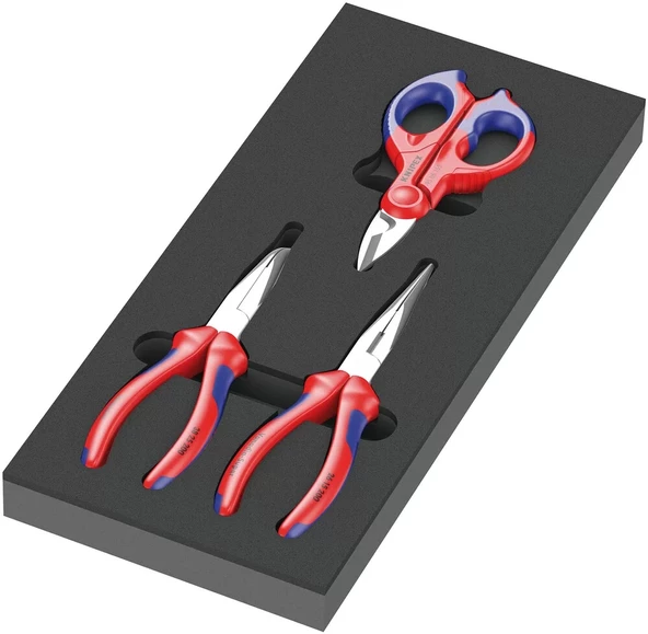 Wera 9781 Knipex Kromajlı Kargaburun Pense, Elektrikçi Makası, Eğik Uçlu Kargaburun Pense Seti 05150181001