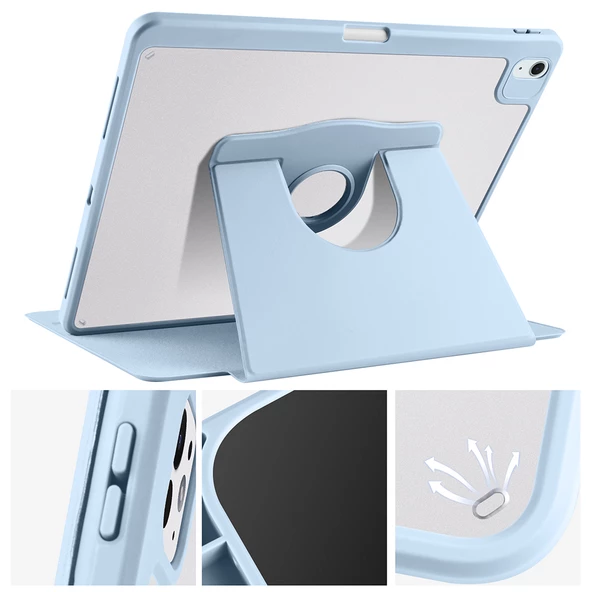 Apple iPad Air 4/5. Nesil 10.9 Kılıf Termik Kalem Bölmeli Dönebilen Standlı Kılıf (10.Nesil Değildir) - 7