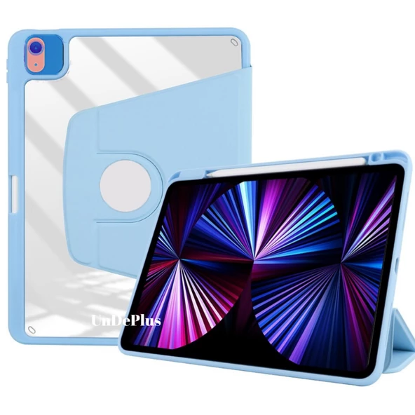 Apple iPad Air 4/5. Nesil 10.9 Kılıf Termik Kalem Bölmeli Dönebilen Standlı Kılıf (10.Nesil Değildir) - 8