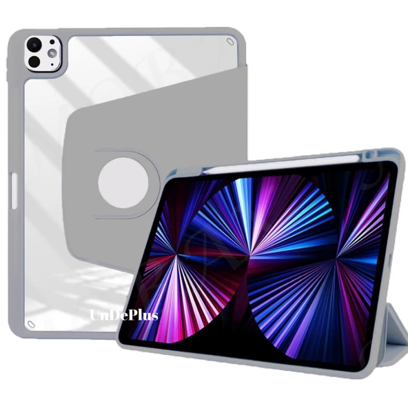 Apple iPad Pro 12.9 6. 5. Nesil Kılıf Termik Kalem Bölmeli Dönebilen Standlı Kılıf Smart A2436-37-61-62 A2764-66 A2378-79 - 6