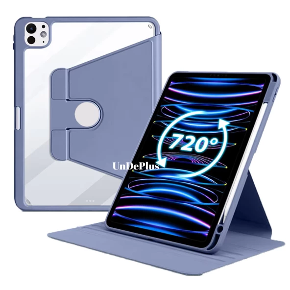 Apple iPad Pro 12.9 6. 5. Nesil Kılıf Termik Kalem Bölmeli Dönebilen Standlı Kılıf Smart A2436-37-61-62 A2764-66 A2378-79 - 10