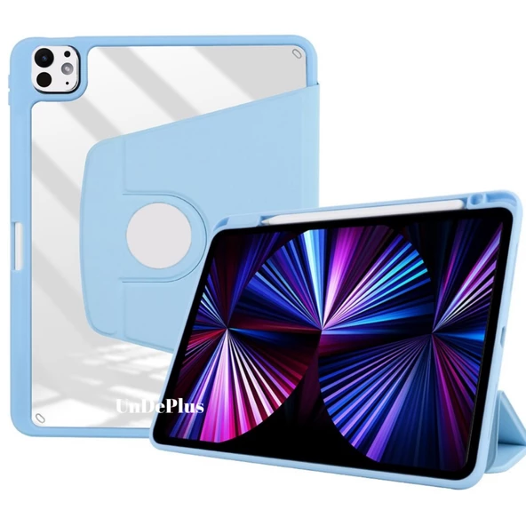 Apple iPad Pro 12.9 6. 5. Nesil Kılıf Termik Kalem Bölmeli Dönebilen Standlı Kılıf Smart A2436-37-61-62 A2764-66 A2378-79 - 7