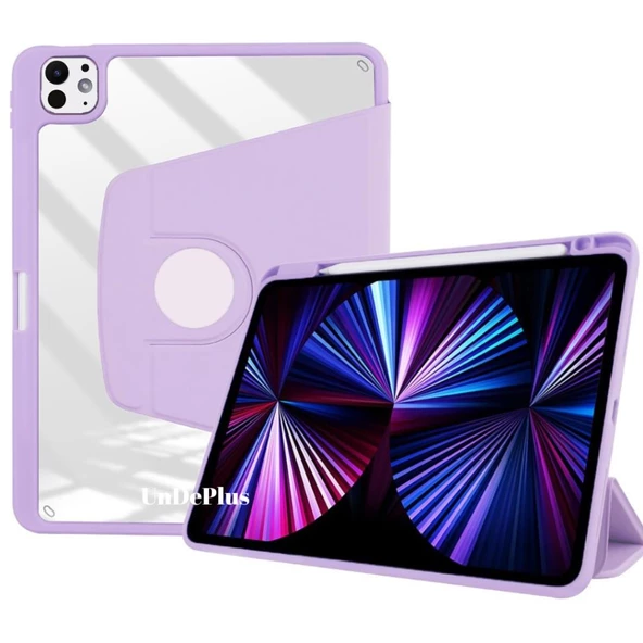 Apple iPad Pro 12.9 6. 5. Nesil Kılıf Termik Kalem Bölmeli Dönebilen Standlı Kılıf Smart A2436-37-61-62 A2764-66 A2378-79 - 9