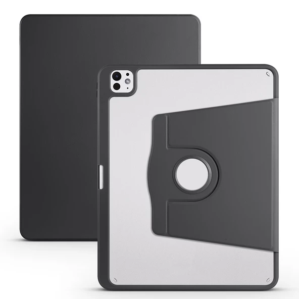 Apple iPad Pro 12.9 6. 5. Nesil Kılıf Termik Kalem Bölmeli Dönebilen Standlı Kılıf Smart A2436-37-61-62 A2764-66 A2378-79 - 11