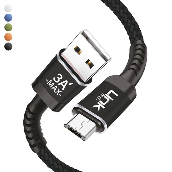 Linktech K421 Safe Micro USB Data/Şarj Kablosu 3A 1mt