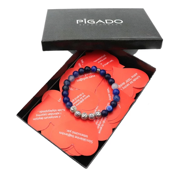 İsme Kişiye Özel Akik Doğaltaş Bileklik ve Aşk Kartları - 6