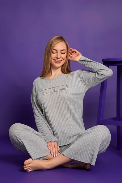 Nisanca Mevsimlik Uzun Kollu Pamuklu Kadın Pijama Takımı - 3