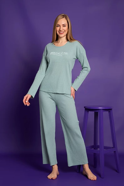 Nisanca Mevsimlik Uzun Kollu Pamuklu Kadın Pijama Takımı - 5
