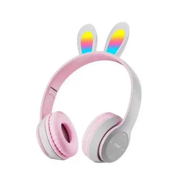 Bluetooth Kulaklık P47R Tavşan Kulaklık Rgb Işıklı Çocuk Kulaklık - 4