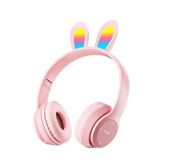 Bluetooth Kulaklık P47R Tavşan Kulaklık Rgb Işıklı Çocuk Kulaklık - 5