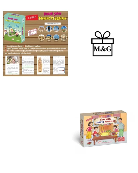 3 ve 4. Sınıflar İçin Bizim Sınıf Türkiye'yi Geziyor ve Kitap Kurdu Eymen'in Maceraları