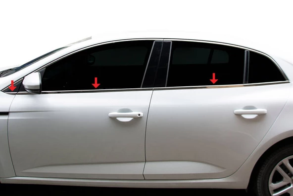 OMSA Renault Megane 4 Sedan Krom Cam Alt  Çıta 2016-2020 Arası - Resim 4