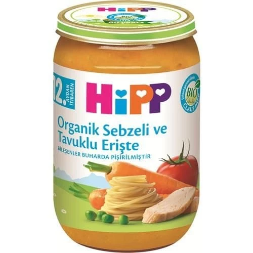 Hipp Organik Sebzeli Tavuklu Erişte 220gr