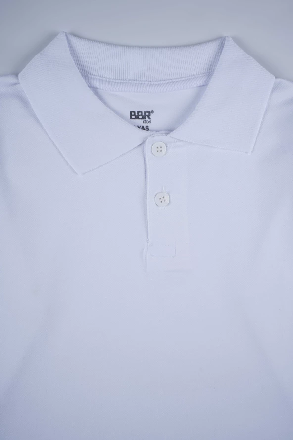 KISA KOL POLO YAKA BEYAZ LAKOS OKUL TİŞÖRTÜ - 8