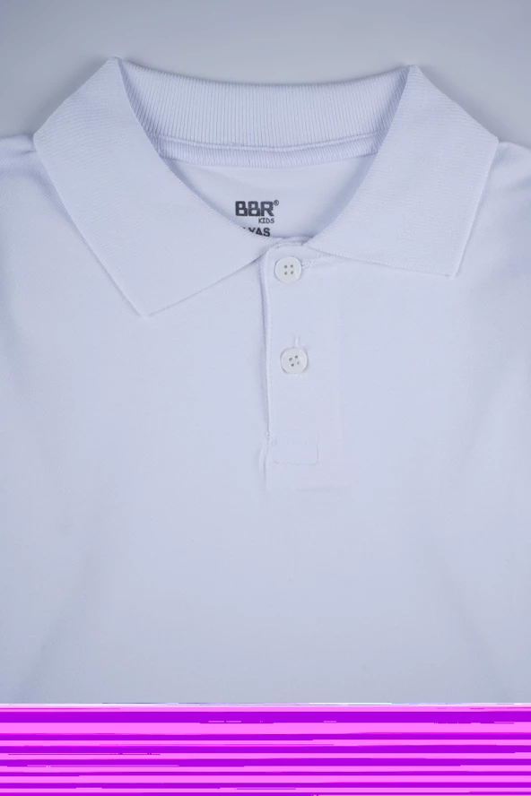KISA KOL POLO YAKA BEYAZ LAKOS OKUL TİŞÖRTÜ - 7