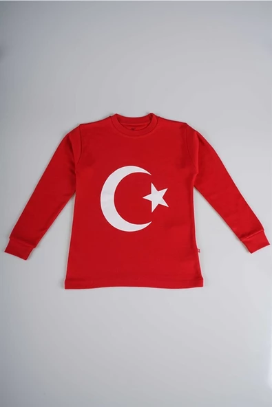 23 NİSAN 19 MAYIS 29 EKİM ATATÜRK TÜRK BAYRAKLI BASKILI MANŞETLİ UZUN KOL PAMUK TİŞÖRT SWEAT - 7